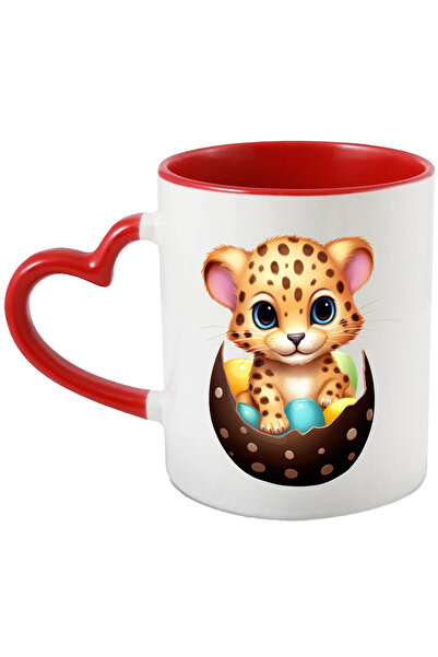 StoryGift Romania Cana Cu Un Pui De Tigru Care Iese Dintr-un Ou Spart | Ilust...