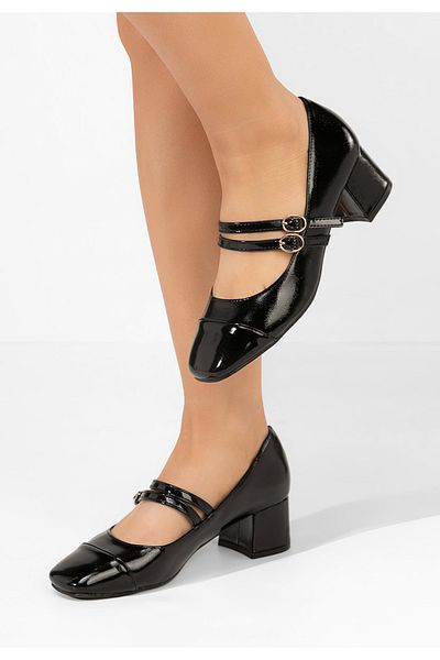 B T Shoes Pantofi Cu Toc Gros Marilee Negri