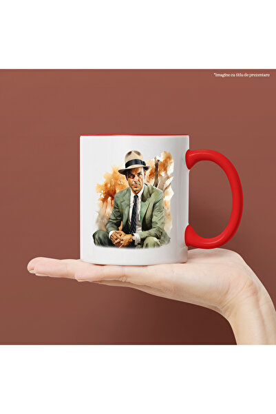 StoryGift Romania Mug With Frank Sinatra, Singer, Artist, Celebrity, Hat, Multicolor 330 ml, Sky, With, STG
