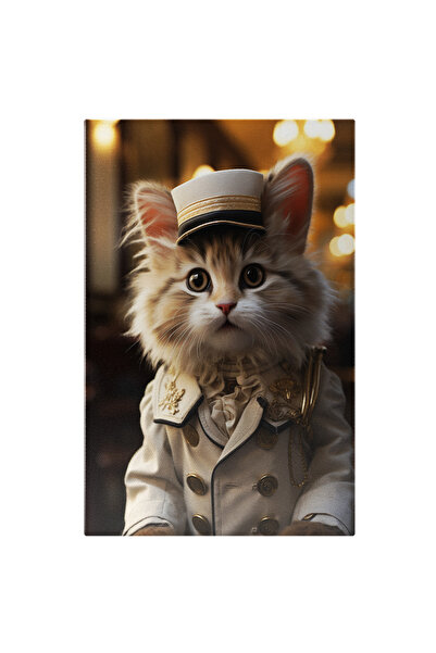 StoryGift Romania Tablou Canvas: Distinție Asumată Pisoiul General Cu Pălărie...