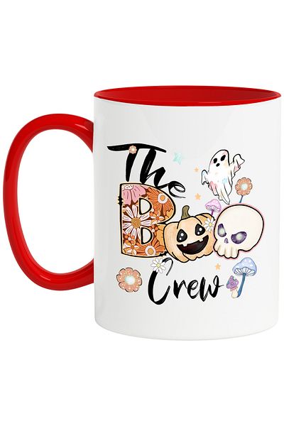 StoryGift Romania Mug with the message "The boo crew", illustration, Halloween, holiday, October, ec, With ,STG