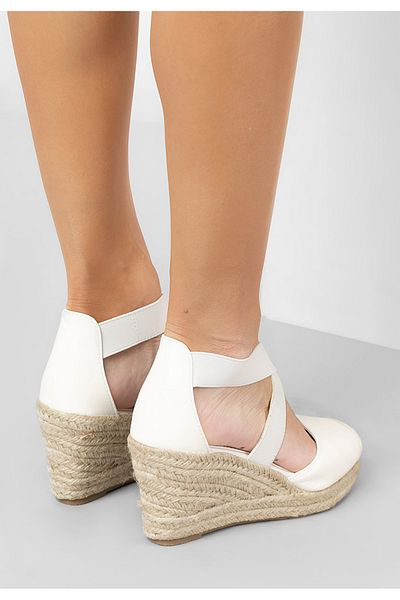B T Shoes Rosaria white platform sandals