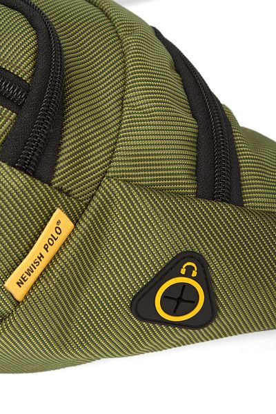 Newish Polo Men's Khaki Crossbody Cross Chest Shoulder and Waist Bag with USB Headphone Output
