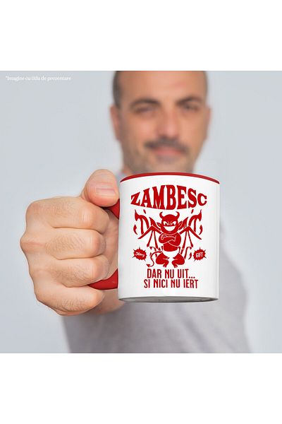 StoryGift Romania Mug with Smiling Devil Text I Smile But I Don't Forget And I Don't Forgive, Hallow, With,STG