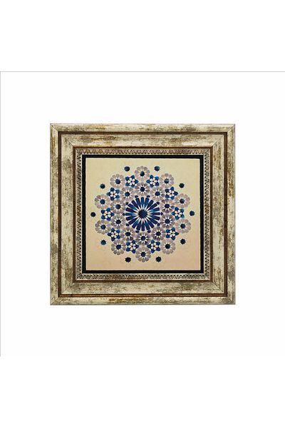 Sadrazam Geometric Pattern Printed Natural Stone Painting (25 X 25 Kd-62)