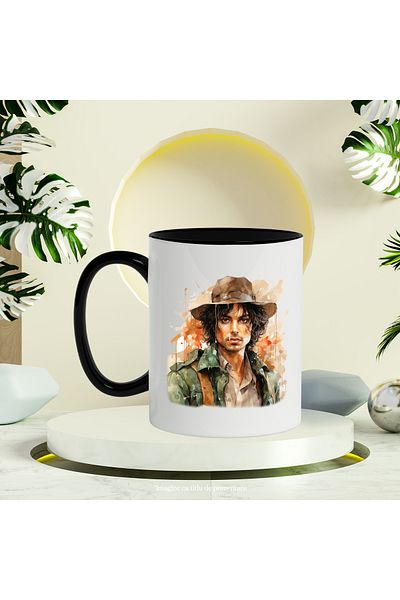 StoryGift Romania Mug With Michael Jackson, Famous Artist, Singer, Dancer, Multicolor 330 ml, , With ,STG.