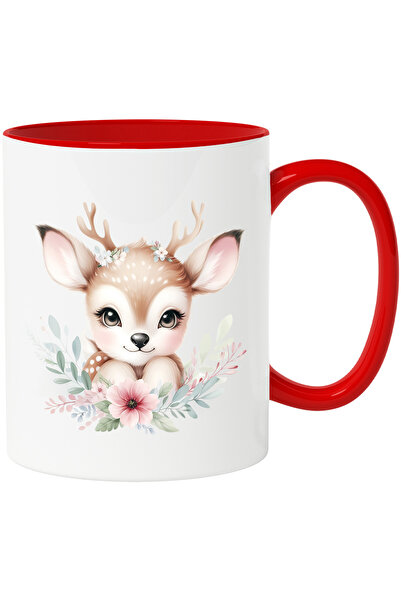 StoryGift Romania Mug with a fawn | illustration | happiness | in nature | childhood | gr, With