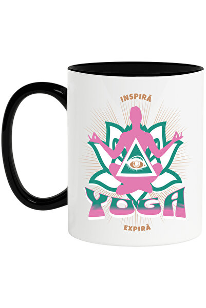StoryGift Romania Cana Sillueta Umana Pozitie Yoga Iubitorii De Sport, 330ml,...