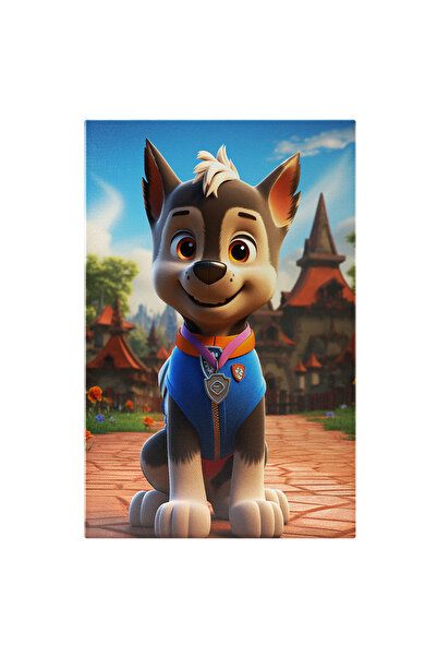 StoryGift Romania Tablou Canvas: Câine Gri În Costum Albastru- Personaj Anima...