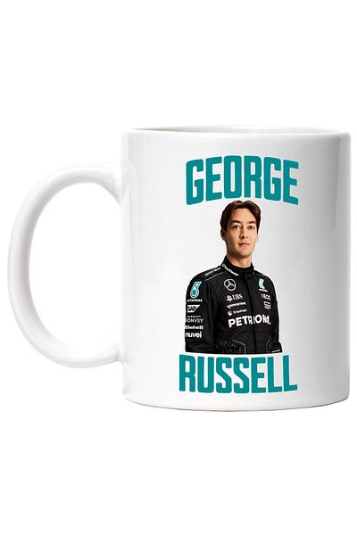 StoryGift Romania Cana George Russell Cursa Profesionista Formula 1 Viteza, 330ml, Ceramic Cu Mane, Cu ,stg