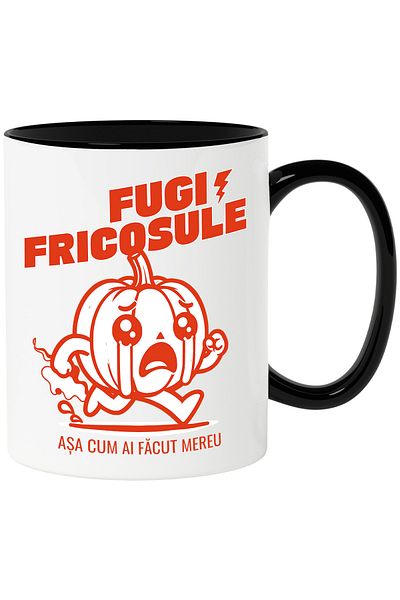 StoryGift Romania Mug run away coward like you always run away H4ALLOWEN horror celebration, 330ml, Ceram, Cu