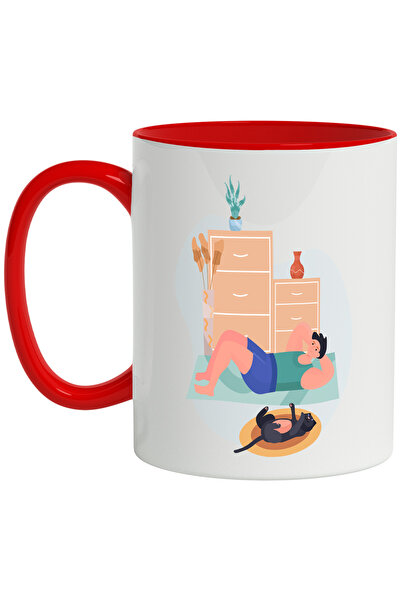 StoryGift Romania Cana Cu Fitness, Sport, Saltea, Pisica, Multicolor 330 Ml, ...