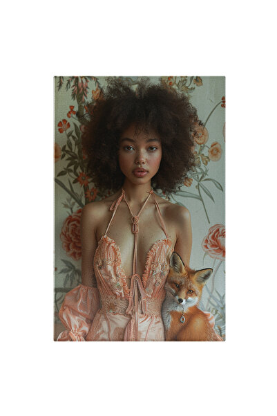 StoryGift Romania Tablou Canvas Vulpe Mica Si Draguta Cu Zgarda La Gat Care S...