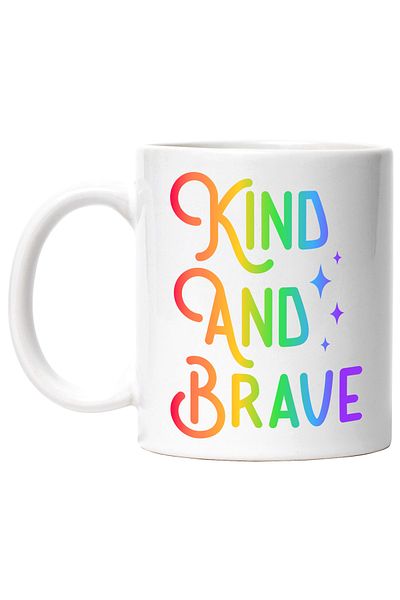 StoryGift Romania Cana Cu Stelute Si 2 Calitati Scrise In Limba Engleza "kind And Brave" - Bun Si , Cu ,stg