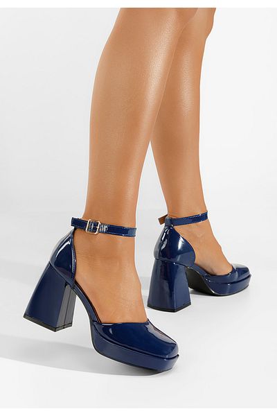 B T Shoes Pantofi Cu Toc Gros Ibia Navy