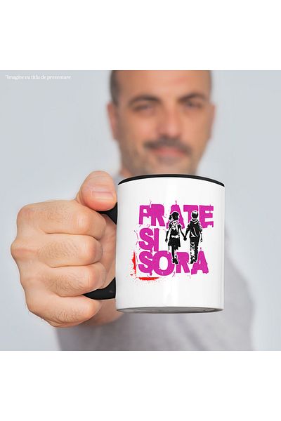 StoryGift Romania Mug Brother and sister family friends for life love, 330ml, Ceramic with Handle Ne, Cu, STG