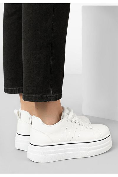 B T Shoes Sneakers Cu Platformă Asalia Albi