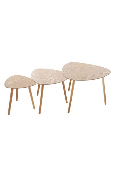 Atmosphera 3-Piece Mileo Elegant Design Triangular Nesting Table 9 x 63 x 65 cm