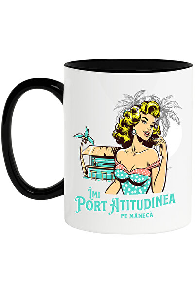 StoryGift Romania Cana Fata Retro Cabana Plaja Text Imi Port Atitudinea Moda ...