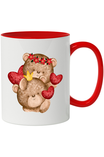 StoryGift Romania Cana Cu Ursuleti De Plus, Inimi, Coroana, Flori, Dragoste, ...