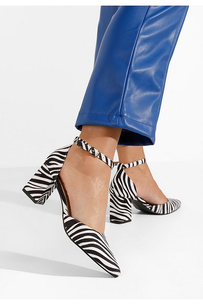 B T Shoes Pantofi Cu Toc Gros Alivila V2 Zebra