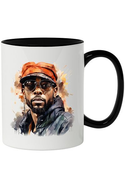 StoryGift Romania Mug With Kendrick Lamar, Musician, Rapper, Celebrity, Multicolor 330 ml, Ceramics, With