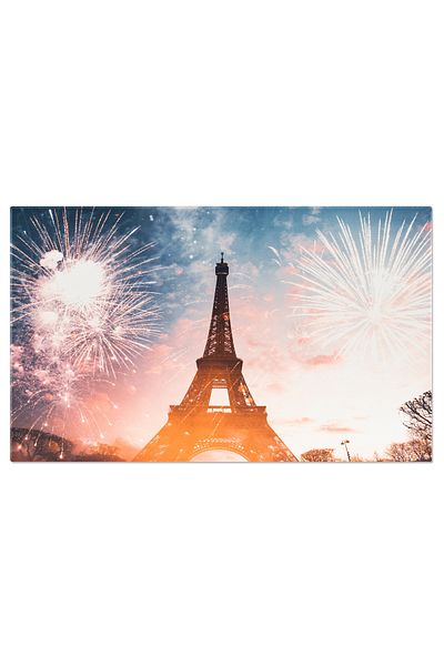 StoryGift Romania Tablou Canvas Turnul Eiffel In Paris Cu Artificii Arhitectura, Capitala, Sarbatoare, Oras, Colo