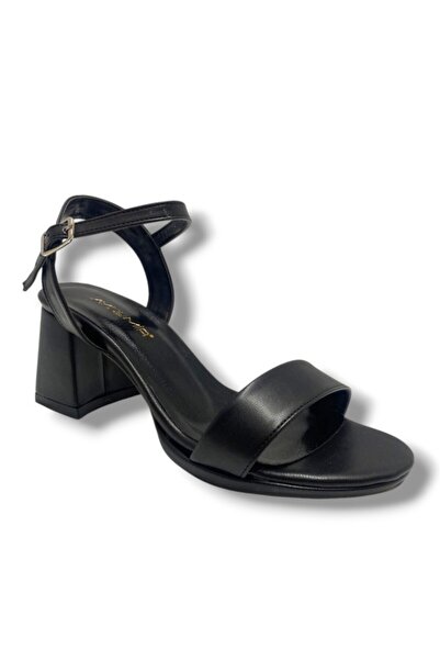 Aydemir 1441-25 صندل نسائي من الجلد بحزام واحد وكعب سميك