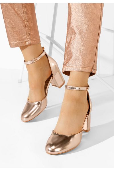 B T Shoes Pantofi Cu Toc Gros Fadivia V2 Champagne
