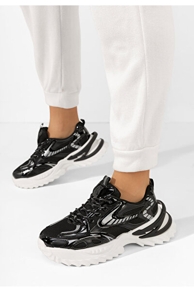 B T Shoes Čierne dámske tenisky na platforme Sharron