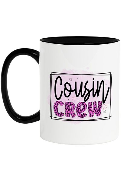 StoryGift Romania Mug with the message "Cousin crew", cousins ​​team, illustration, family, relatives, in, With, STG