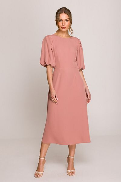 Stylove Rochie cu mâneci de culoarea bumbacului