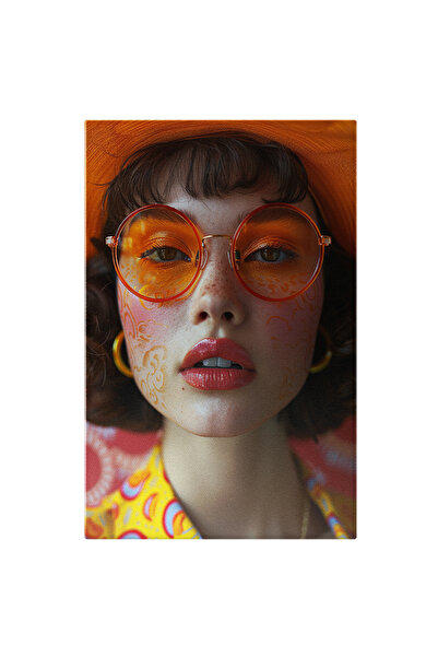 StoryGift Romania Tablou Canvas: Pretty Female Cu Ochii Mici Si Buzele Lucioa...