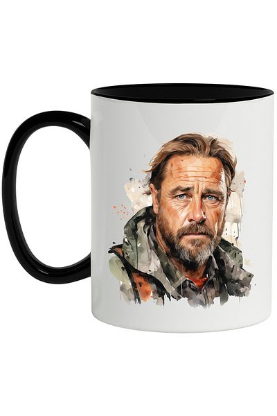 StoryGift Romania Mug With Travis Fimmel, Actor, Famous Personality, TV Series, Multicolor 330, With