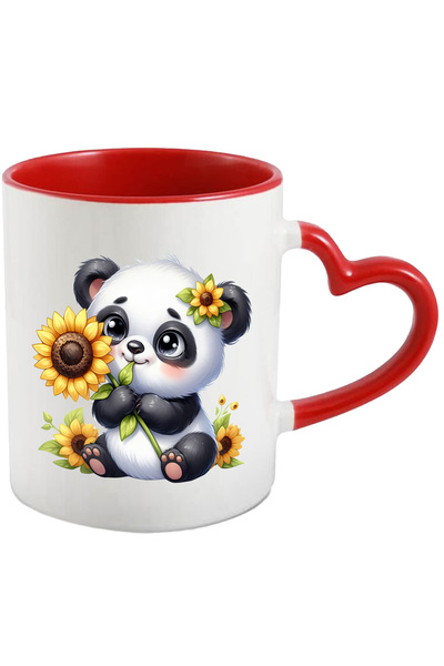 StoryGift Romania Cana Cu Un Ursulet Panda Imbujorat | Ilustratie | Flori | F...