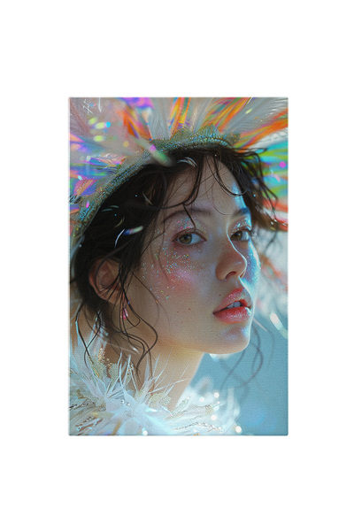 StoryGift Romania Tablou Canvas: Asiatica Cu Fata Sclipitoare Cu Palarie Si R...