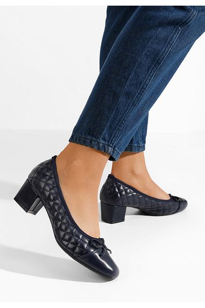 B T Shoes Pantofi Cu Toc Mic Thella Navy