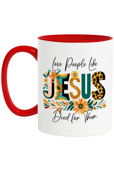 StoryGift Romania Mug with the message "Love people like Jesus died for them", religion, illustration, cre, With