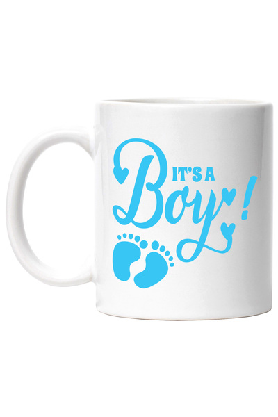 StoryGift Romania Cana Cu Inimioare Si Pasi Cu Mesajul "it's A Boy!" - E Un B...
