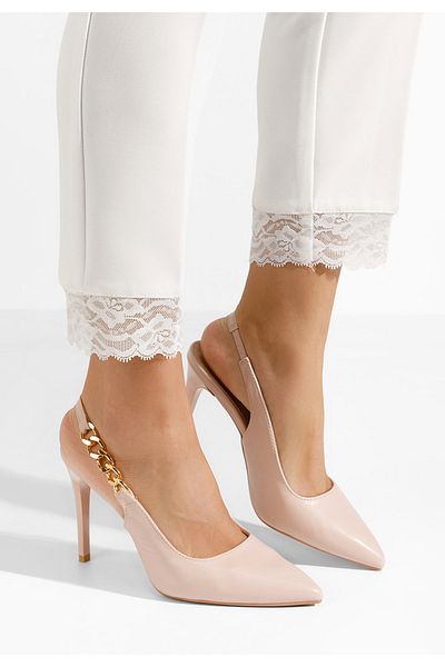 B T Shoes Pantofi Stiletto Slingback Elemia Bej