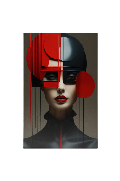 StoryGift Romania Tablou Canvas: Femeie Cu Elemente Abstracte - Vestimentatie...