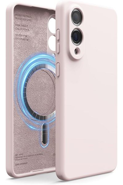 Elago Magnetic Liquid Silicone for Samsung Galaxy S25 EDGE case compatible with MagSafe Lovely Pink