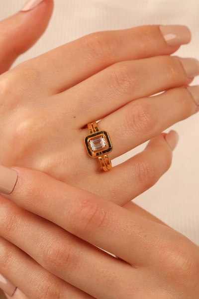 Çgk Çiğdem Gürel Kuyumculuk Tektaş Ajda Baget Altın Yüzük ajdbg001