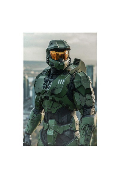 StoryGift Romania Tablou Canvas: Barbatul Cu Costum Antiglont Verde Si Casca Verde-portocalie Pe Campul De Razbo