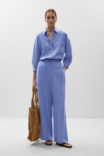 Oysho 100% linen relaxed shirt