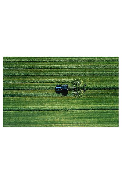 StoryGift Romania Tablou Canvas - Agricultura De Vara: Tractor Si Camp De Grau Vazut De Sus