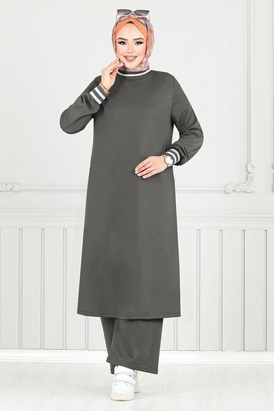 ModaMerve Garni Detail Double Set 9148Pl940-M Anthracite