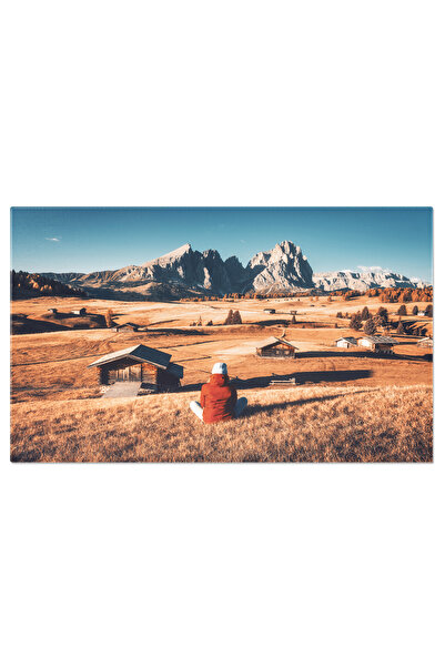 StoryGift Romania Tablou Canvas - Peisaj Rustic De Toamna: Fata La Tara