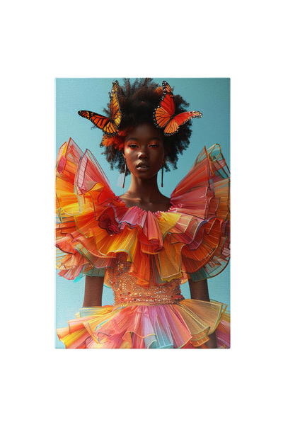 StoryGift Romania Tablou Canvas Paleta Pasiunii Femeia În Rochie Colorată Vol...