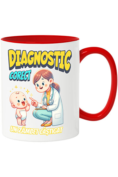 StoryGift Romania Cana Femeie Doctor Cu Bebe Text Un Diagnostic Corect, Un Za...